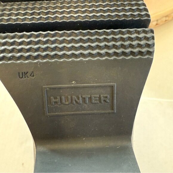 Hunter Boots Chelsea Crackle Leather Black and White Platform Wedge Size 6 - Picture 10 of 12